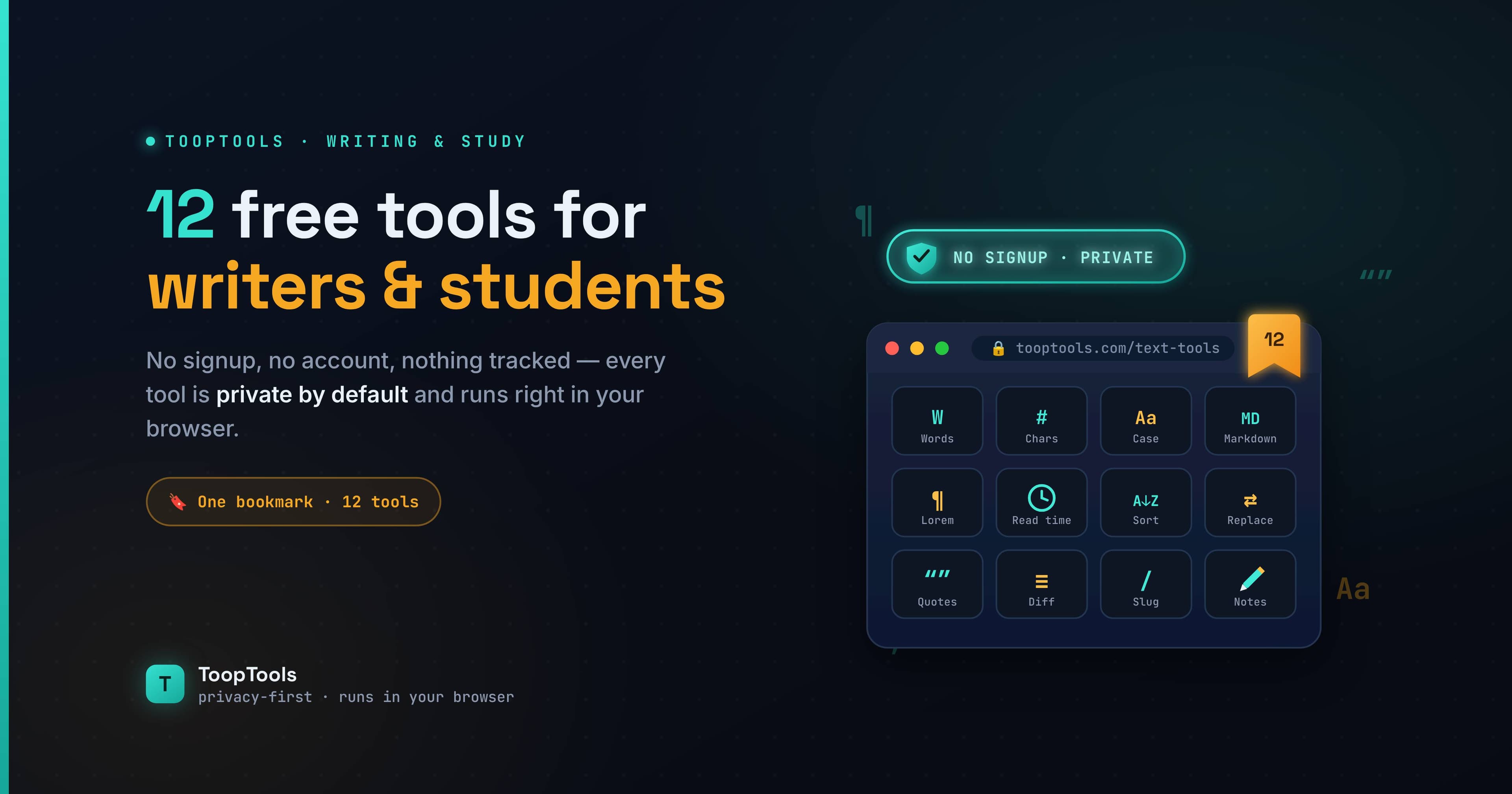 12 Free Online Tools for Writers and Students (No Signup, Private by Default)