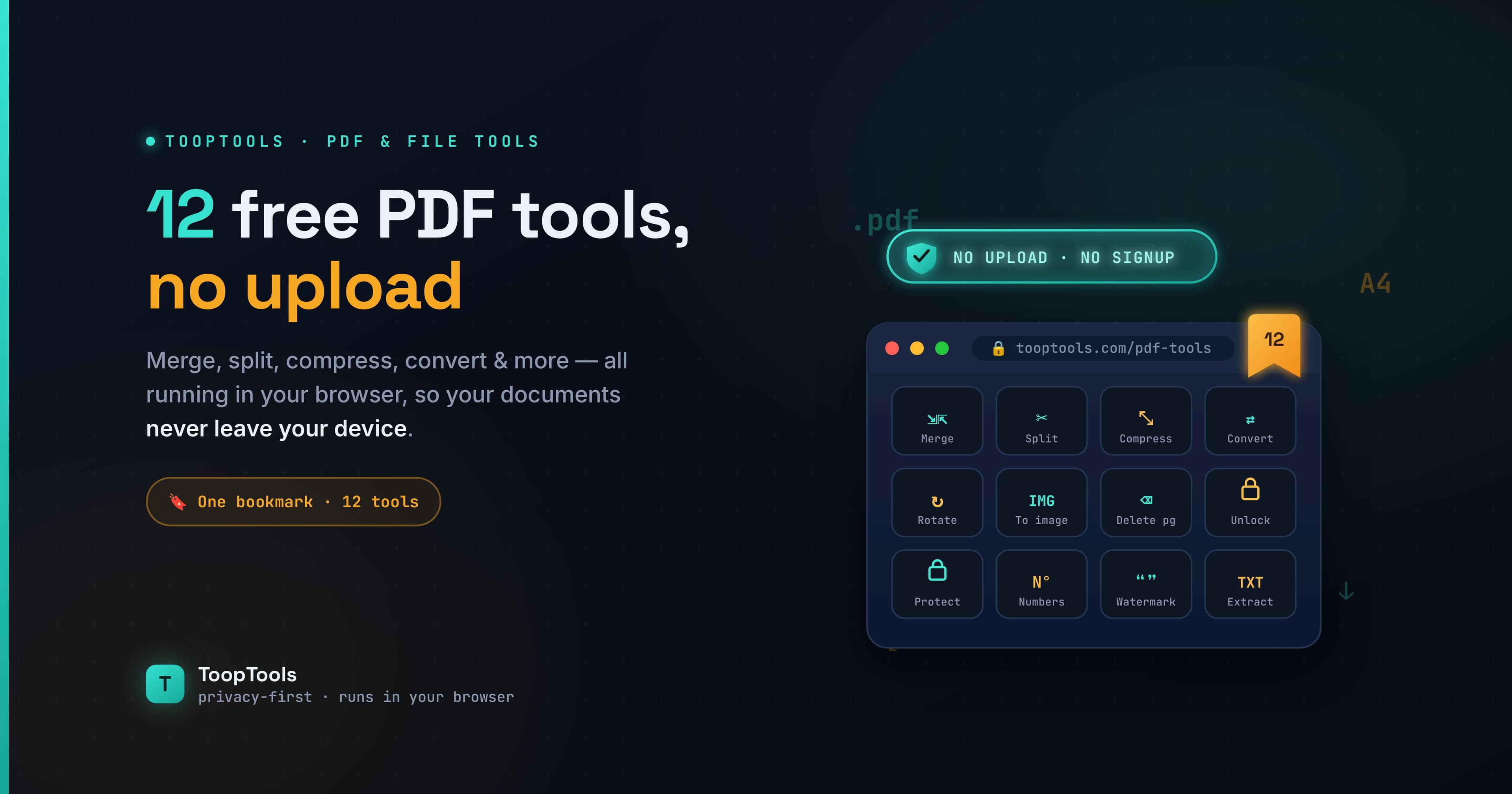 12 Free PDF Tools That Work Entirely in Your Browser (No Upload, No Signup)